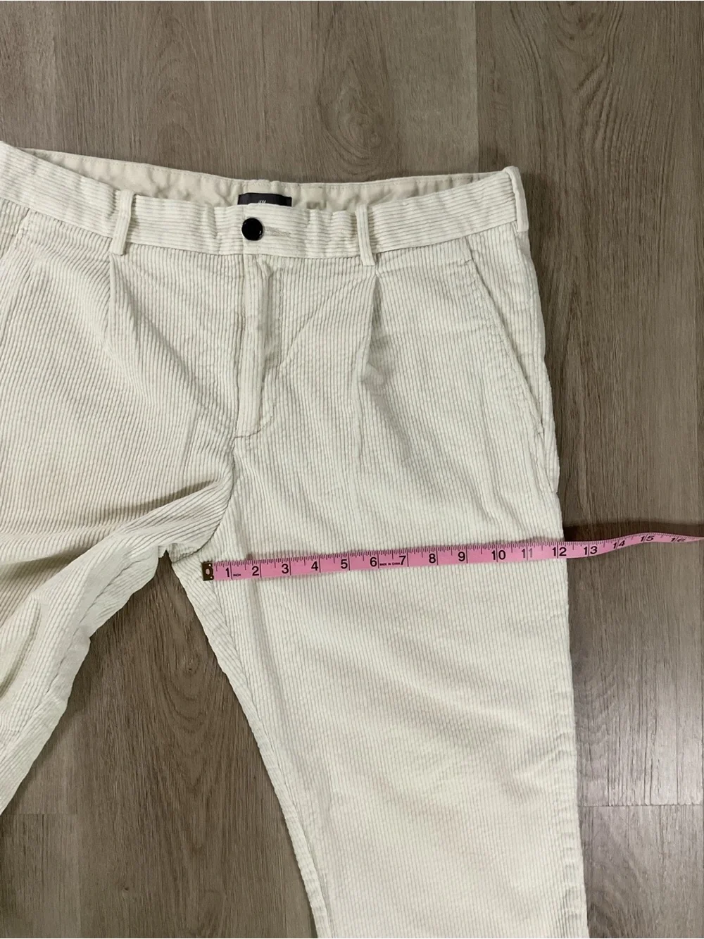 H&M Men's Cream Corduroy Chinos Size 34